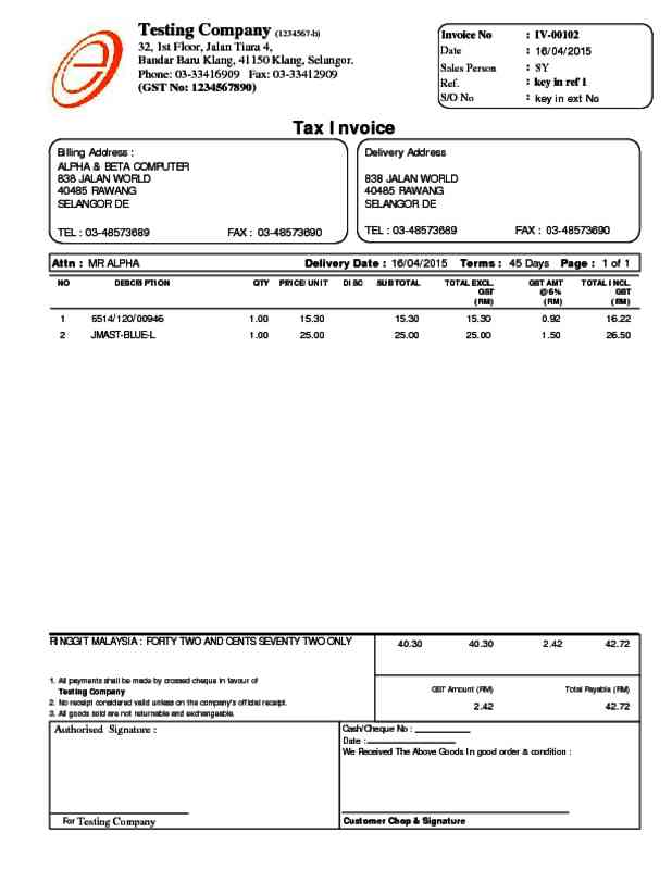 15 Tax Invoice